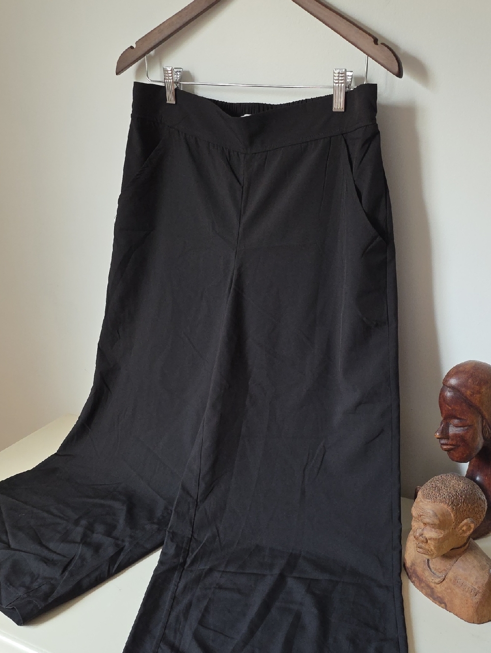 Max Studio Black Wide-Leg Women's Trousers